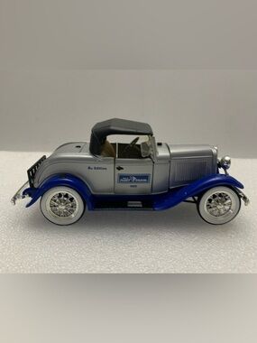 Vintage Style Silver & Blue Diecast Model Car